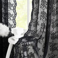 YJ YANJUN Vintage Lace Curtains 84 Inches Long-Victorian Floral Pattern Black Sheer Curtain Panels for Living Room Bedroom,Light Filtering, Gothic Witchy Halloween Drapes 2 Panels 52W x 84L