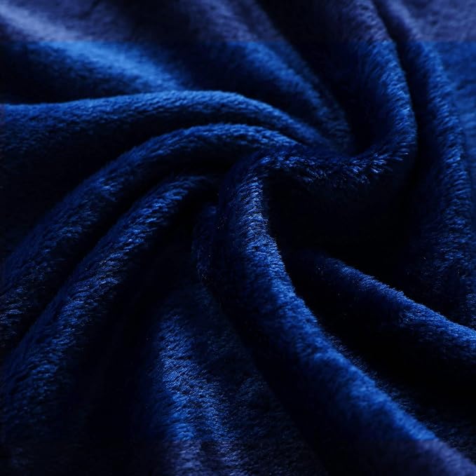 JIAHANNHA Classic Blue Throw Blanket Fleece Blanket Throw Size(50 by 60 Inches),Super Soft Cozy Plush Blanket for Couch Sofa Bed,Lightweight Warm Bed Blankets for Adults,All Season
