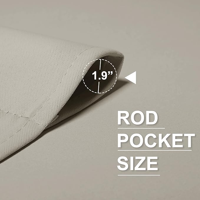 RYB HOME Privacy Bathroom Window Curtains, Short Thermal Insulated Heat Blocking Privacy Rod Pocket Half Window Curtain Tiers for Nursery Bedroom, Width 42 by Length 30, Natural, 2 Panels
