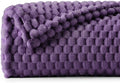 BEDELITE Fleece Blanket Twin Size for Bed Couch, 3D Jacquard Decorative Purple Throw, Soft and Cozy Warm Plush Fuzzy Blanket All Seasons Suitable, 60x80Inches