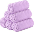 Buryeah 6 Pcs Flannel Throw Blanket Bulk 50 x 60 in Sleepover Blanket Outdoor Wedding Throw Lightweight, Oeko-tex Standard 100 Certified for Sofa Homeless Gifts (Lavender Purple)