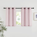 NICETOWN Blush Pink Linen Curtains for Kitchen, Thick Flax Small Window Treatments Semi Sheer Privacy Assured with Light Through for Cafe/Bathroom, W42 x L36, 2 Panels