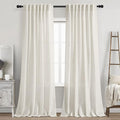 Cream Linen Curtains 91 Inches Long for Living Room Extra Long Back Tab Curtains Neutral Farmhouse Light Filtering Semi Sheer Linen Drapes Ceiling to Floor for Large Window 2 Panels Set 52x91