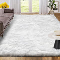 ORINOVA White Shag Rugs for Living Room 9x12 Area Rugs for Bedroom Large Washable Furry Faux Sheepskin Fluffy Fur Rug for Nursery Rectangle Rug