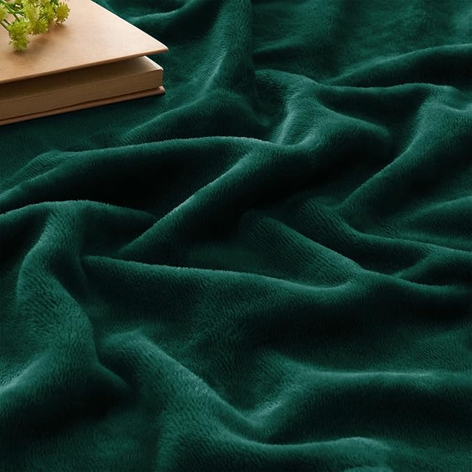 BEDELITE Fleece Blankets Queen Size Forest Green Throw Blankets for Bed, Luxury Plush Cozy Fuzzy Blanket 90x90 inches, Super Soft Warm Lightweight Throw Blanket All Seasons Suitable