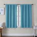 Simplebrand Ava Turquoise Short Blackout Curtains for Bedroom 45 Inches Long 2 Panels Set, Solid Thermal Insulated, Energy Saving Window Treatment Curtains Blackout Drapes, W40 x L45 Inch, Turquoise