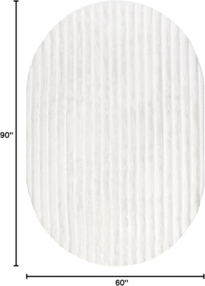 Nuloom SuperiorWash Collection Kai Off-White, 5' x 7'6" Oval, Soft and Cozy, High Traffic, Stain Resistant, Easy Clean, Durable Washable Area Rug for Bedroom, Living Room, Dining, Den, Foyer, Entryway