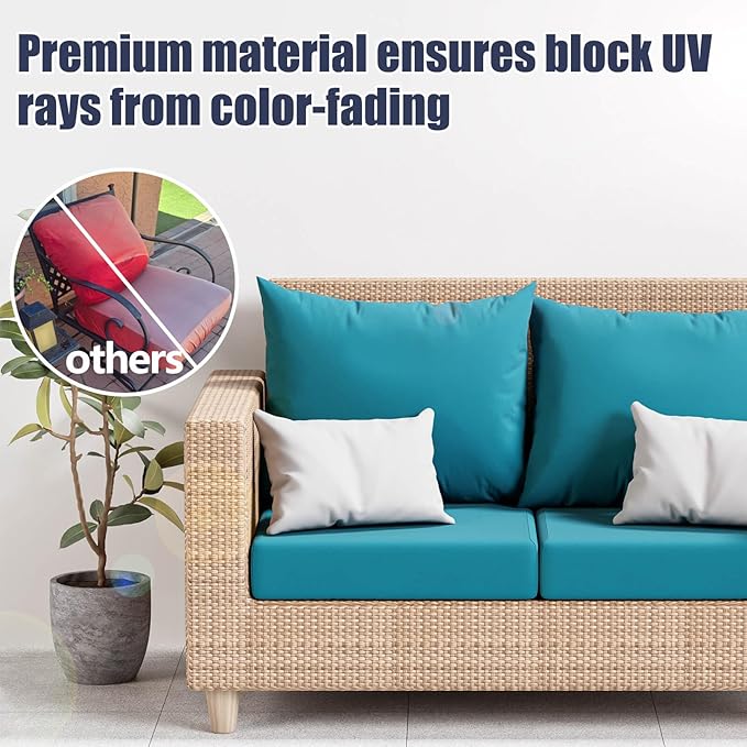 8Pcs Stretch Patio Cushion Covers, Outdoor Couch & Sofa Replacement Slipcovers for Patio Furniture Cushion Covers, Washable Reusable Furniture Protector