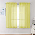 Chyhomenyc Lemon Sheer Curtains 72 Inch Length 2 Panels, Light Filtering Soft Airy Rod Pocket Voile Window Curtain Drapes for French Door Bedroom Living Room, Each 42Wx72L