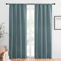 NICETOWN Greyish Blue Blackout Curtains Panels for Window, Thermal Insulated Rod Pocket Blackout Drapes/Draperies for Living Room (2 Panels, W42 x L84 inches)