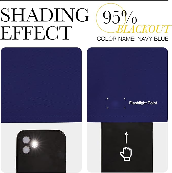 NICETOWN Bedroom Blackout 110 inch Curtains for Sliding Glass Door, Grommet Thermal Insulated Solid Window Treatments Sound Reducing for Living Room, W66 x L110, Navy Blue, Set of 2