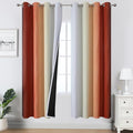 Estelar Textiler Burnt Orange and Greyish White Ombre Blackout Curtains for Living Room,Energy Efficient Room Darkening Drapes, Grommet Thermal Insulated Window Treatments for Bedroom,52Wx72L,2 Panels