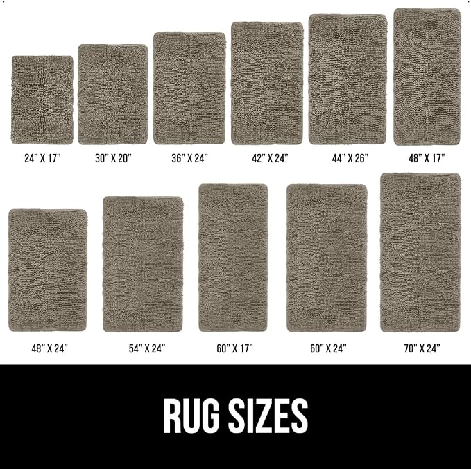 GORILLA GRIP Bath Rug Mat 60x24, Thick Soft Absorbent Chenille, Quick Dry - Image 6