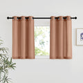 NICETOWN Terracotta Linen Kitchen Window Curtains Over Sink, Grommet Thick Linen Terracotta Short Window Treatments Privacy Assured with Light Filtering for Bedroom/Bathroom, W34 x L36, 2 Panels