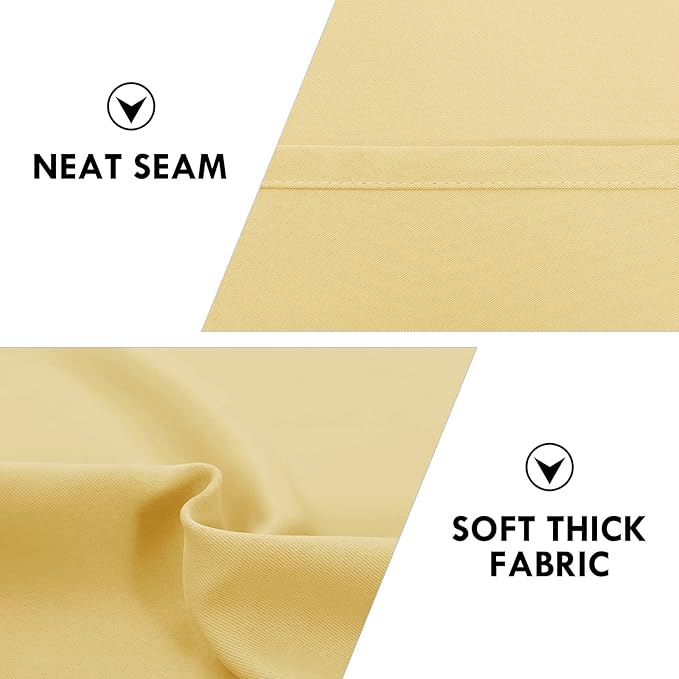 DWCN Blackout Curtains for Bedroom – Rod Pocket Thermal Insulated Noise Reducing Noise Reducing Drapes for Living Room, W 38 x L 63 Inch, 2 Panels, Light Yellow