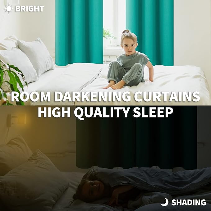 BGment Room Darkening Curtains 120 Inches Long - Grommet Thermal Insulated Drapes Window Treatment Curtains for Bedroom, 2 Panels, 52 x 120 Inch, Teal