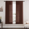 Rustic Brown Linen Curtains 63 Inches Long 2 Panel Sets for Living Room Bedroom Rod Pocket Back Tab Light Filtering Drape for Kitchen Window Short Protect Privacy Curtain Modern Farmhouse Decor 52x63