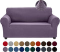 Joccun Stretch Loveseat Couch Cover Slipcover, 1-Piece Sofa Cover for 2 Cushion Couch Spandex Jacquard Washable Furniture Protector Cover for Living Room,Kids,Pets（Loveseat,Grapeade）