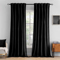 MIULEE Black Velvet Curtains 96 inches 2 Panels - Luxury Blackout Curtains for Bedroom Living Room Thermal Insulated Super Soft Window Drapes Rod Pocket & Back Tab Halloween Decor, W52 x L96 inches