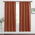 RYB HOME Blackout Curtains for Bedroom Living Room 72 inches Long, Thermal Insulated Privacy Rod Pocket Drapes for Nursery Office Home Theater, Width 42 by Length 72, Burnt Orange, 2 Panels