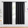 NICETOWN Living Room Blackout Shades - All Season Rod Pocket Thermal Insulated Solid Blackout Curtains/Drapes for Living Room (Set of 2, 42 inches by 72 Inch, Black)
