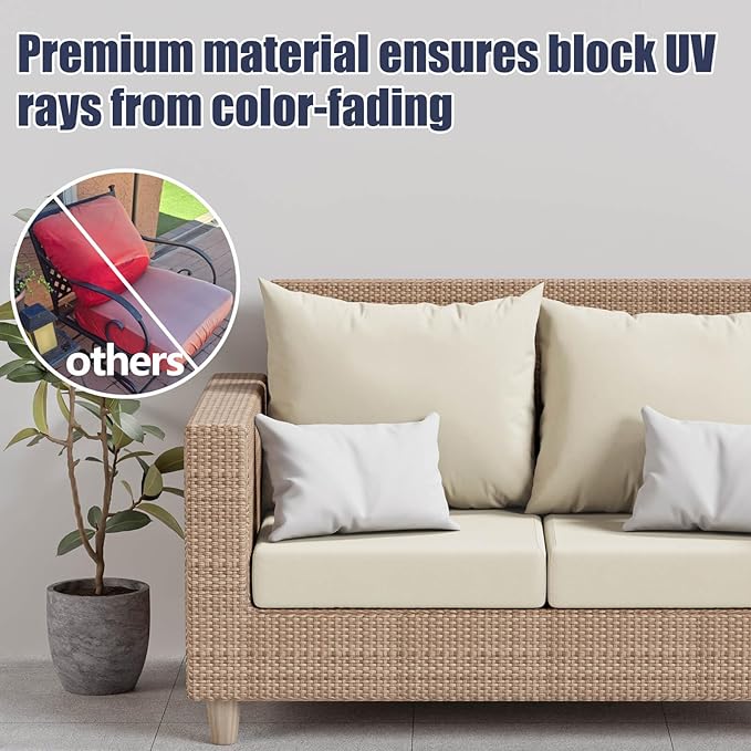 8Pcs Stretch Patio Cushion Covers, Outdoor Couch & Sofa Replacement Slipcovers for Patio Furniture Cushion Covers, Washable Reusable Furniture Protector