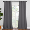 NICETOWN Thermal Insulated Blackout Curtains - Grommet Top Window Treatment Drapes for Hall (2 Panels, W42 x L95 inches, Grey)
