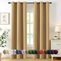 MIULEE Gold Blackout Curtains for Bedroom Living Room 72 Inches Long 2 Panels, Thermal Insulated Room Darkening Drapes Solid Grommet Noise Reduction Light Blocking Window Treatments 40x72 Inch