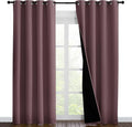 NICETOWN Living Room Completely Shaded Draperies, Privacy Protection & Noise Reducing Ring Top Drapes, Black Lined Insulated Window Treatment Curtain Panels (Dry Rose, 2 Pieces, W55 x L86)