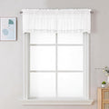 Chyhomenyc Sheer White Valances for Windows 2 Pack, Small Window Curtains for Living Room Bathroom Cafe Laundry Basement, Modern Top Dual Rod Pocket Voile Curtain, 42W x 18L inches, White