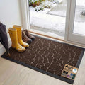 GORILLA GRIP 100% Waterproof All-Season WeatherMAX Doormat, 47x35, US Designed Natural Rubber, Stain and Fade Resistant, Low Profile Indoor Outdoor Door Mats, Easy Clean Patio Mat, Dark Brown Pebble