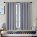 Simplebrand Ava Silver Grey Blackout Curtains for Bedroom 63 Inch Length 2 Panels, Solid Thermal Insulated Energy Saving Rod Pocket Window Treatment Curtains Blackout Drapes, W40 x L63 Inch, Silver