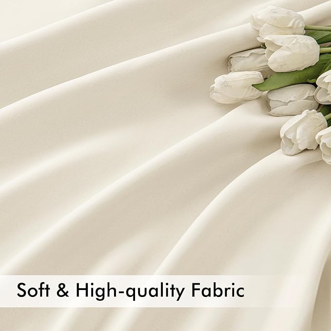 MIULEE Birch Back Tab Blackout Curtains 102 Inch Long 2 Panels Set for Bedroom, Rod Pocket/Pinch Pleated Thermal Insulated Living Room Darkening Light Blocking Floor to Ceiling Drapes