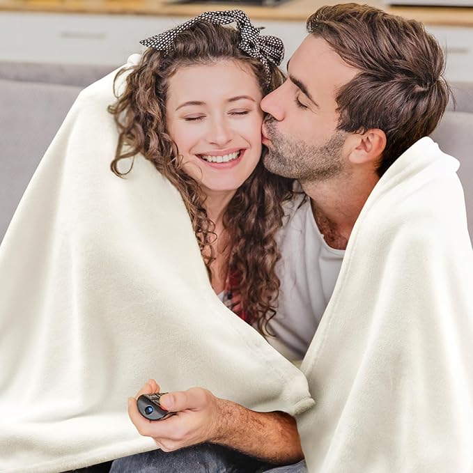 BEDELITE Fleece Blanket Full Size Cream Throw Blankets for Couch & Bed, Luxury Plush Cozy Fuzzy Blanket 84x90 inches, Super Soft Warm Lightweight Throw Blanket for Travel Camping