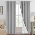 H.VERSAILTEX Linen Curtains 100% Blackout Curtains for Bedroom 90 inch Long Full Light Blocking Nature Linen Blended Window Curtains for Living Room Nickel Grommet (2 Panels, Dove Gray)