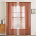 MIULEE 2 Panels Solid Color Sheer Window Curtains Elegant Window Voile Fall Panels/Drapes/Treatment for Bedroom Living Room (54X108 Inches Burnt Orange)