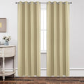 Joydeco Blackout Curtains 95 Inches Long 1 Panel, Thermal Insulated Long Curtains& Drapes 1 Piece, Room Darkening Grommet Drapes for Living Room Bedroom Window (W70 x L95 Inch, Beige)