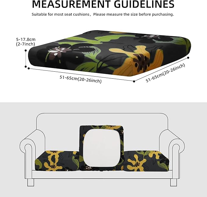 Outdoor Cushion Covers Set,8PCS Patio Furniture Couch Seat Slipcovers, Replacement for Sofa Sectional Chair(Cover，Only)