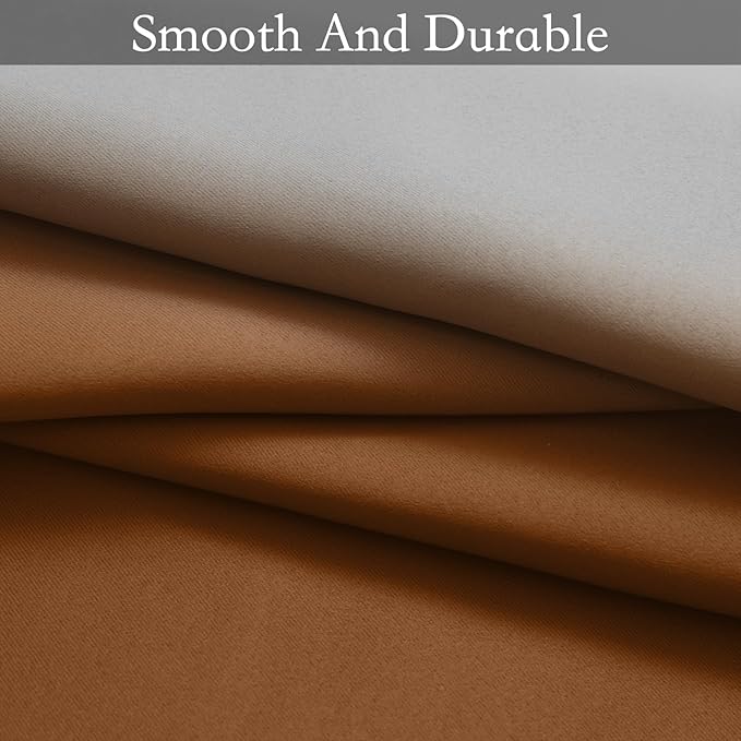SimpleHome Ombre Room Darkening Curtains for Bedroom, Light Blocking Gradient Grey White to Burnt Orange Thermal Insulated Grommet Window Curtains/Drapes for Living Room,2 Panels, 52x84 inches Length