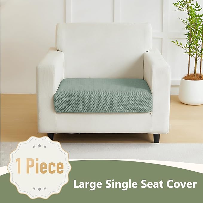 Couch Cushion Covers for Sofa Couch Covers Wear-Resistant Universal Sofa Cover Washable Stretch for Sectional Slipcovers (Texture-Green,Large Single Seat Cover)