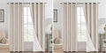 H.VERSAILTEX Blackout Curtains, Linen Curtains 108 inches Long 100% Black Out Curtains for Bedroom Windows, Textured Linen Look Draperies Grommet with White Liner, 2 Panels, Natural (Pack of 2)