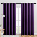 NICETOWN Blackout Curtain Panels for Kids Room, Triple Weave Home Decoration Thermal Insulated Solid Ring Top Blackout Curtains/Drapes (Set of 2, 70 x 84 inches, Royal Purple)