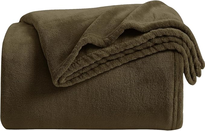 KMUSET Fleece Blanket Twin Size Dark Brown Lightweight Super Soft Cozy Fuzzy Bed Blankets Microfiber Factory Shop