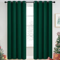 Yakamok Dark Green Blackout Curtains for Bedroom, Room Darkening Thermal Insulated Grommet Window Curtains, Light Blocking Blackout Drapes for Living Room,52Wx84L inch,2 Panels