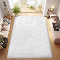 Ciicool 5 x 8 Feet Fluffy Faux Fur Area Rug White Faux Sheepskin Furry Rugs for Living Room Sofa Floor Shaggy Fuzzy Carpet for Bedroom Soft Plush Rugs Nursery Home Décor Rectangle