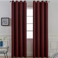 Yakamok Blackout Curtains 96 Inches Long with Grommet for Bedroom, Burgundy Thermal Insulated Room Darkening Window Treatment Drapes Curtain for Living Room (52Wx96L, Burgundy red, 2 Panels)