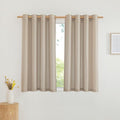 NICETOWN Thick Linen Kitchen Window Curtains Over Sink, Grommet Privacy Added Linen Blend Curtains with Some Light Filtering Burlap Drapes for Home Office/Bedroom, Angora, 2 Panels, W55 x L54