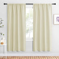 NICETOWN Beige Blackout Curtains for Living Room - Triple Weave Home Decoration Thermal Insulated Solid Rod Pocket Blackout Drapes for Bedroom(Set of 2, 42 x 72 Inch)