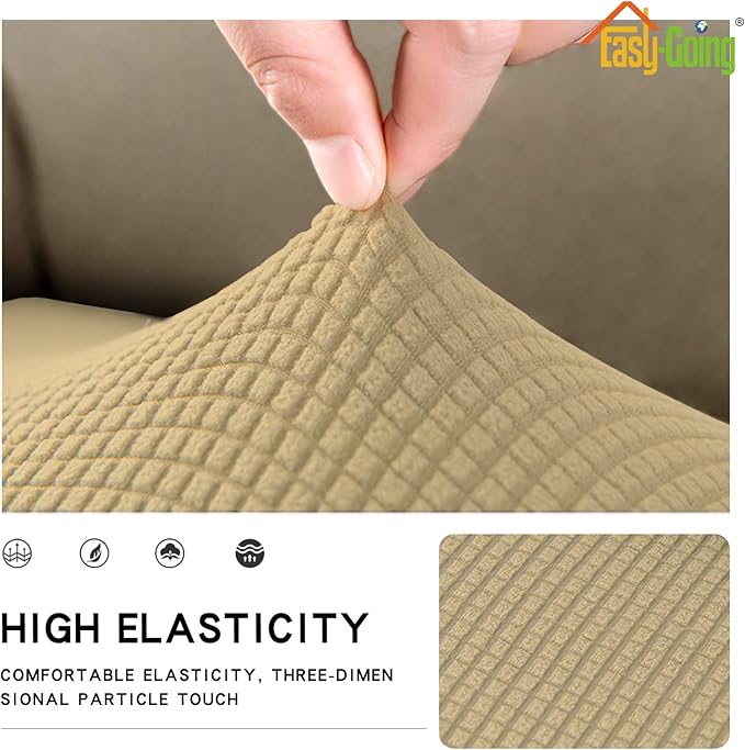 Easy-Going Stretch Cushion Cover Sofa Cushion Furniture Protector Sofa Seat Sofa slipcover Sofa Cover Soft Flexibility with Elastic Bottom(Sofa Cushion, Beige)