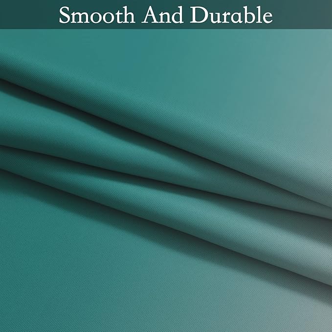 SimpleHome Ombre Room Darkening Curtains 54 inches Length for Bedroom,Grommet Gradient Light Blocking Teal Gradient Window Curtains for Living Room,2 Panels, 52x54 inches